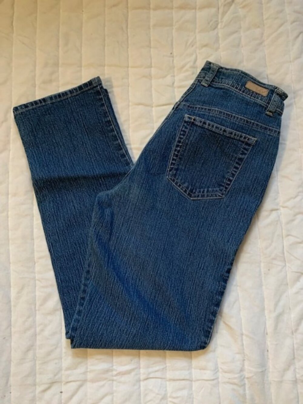 Gloria Vanderbilt Amanda Women's Blue Denim Jeans Sz 8 Stretchy Straight Leg